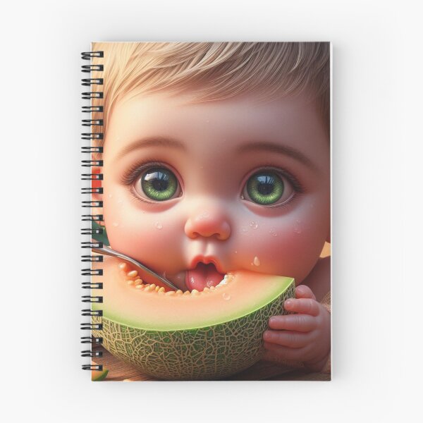 Artikelvorschau, Niedliches KI-Baby, das Melone isst, ästhetisch entworfen und verkauft von AIExpressive.