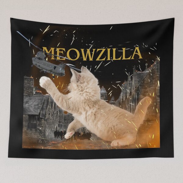 Item preview, Meowzilla the destroying monster  His specialty is destroying furniture and your home, catzilla, cat designed and sold by attakorn.