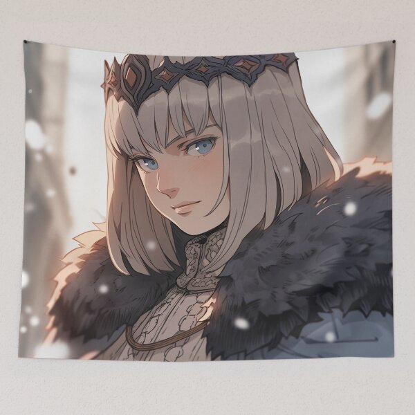 Item preview, Icy Gaze Winter Queen Anime Girl designed and sold by bubblegoth.