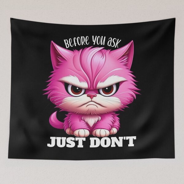 Item preview, Sarcastic grumpy pink kitten designed and sold by EvergreenWhimsy.