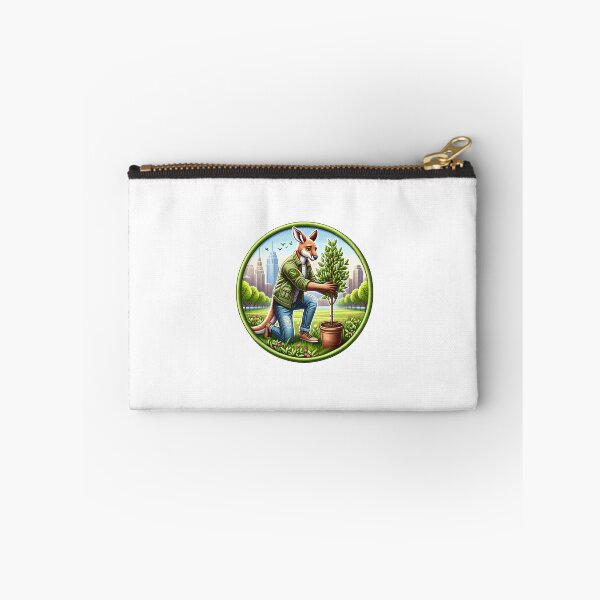 Item preview, Urban Forester Kangaroo, Embroidery-Style Cityscape Art designed and sold by #Adulting Central.