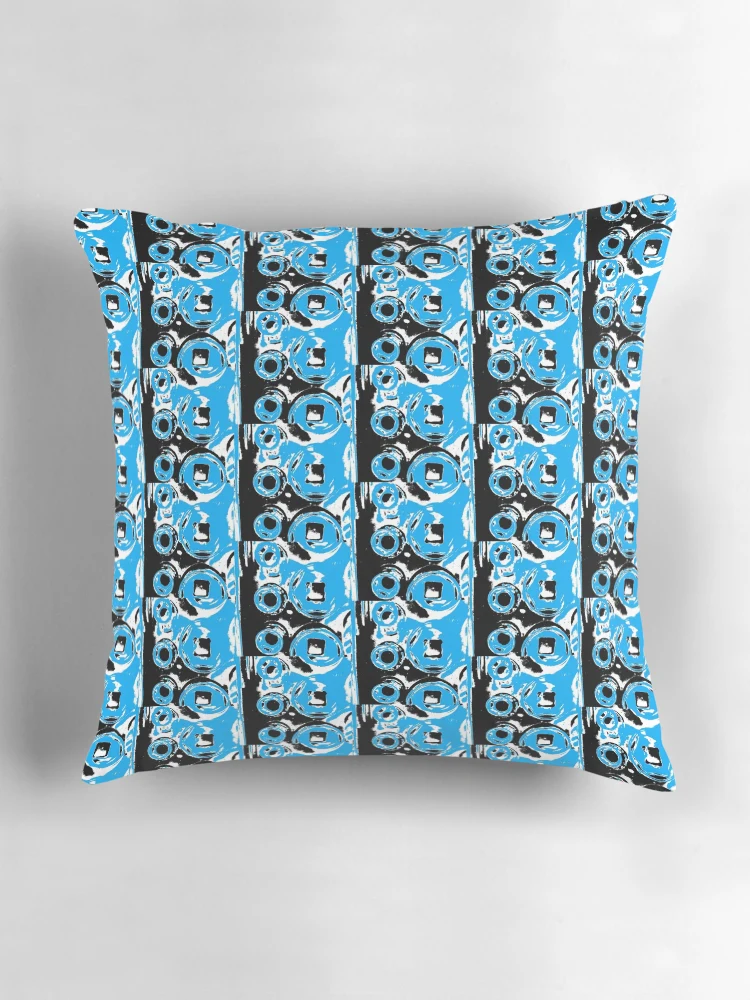 Thumbnail 3 of 4, Pillow, Blue Rackets designed and sold by Random-Designz.