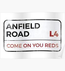 Liverpool "Come on you reds" street sign - Liverpool wall art - Liverpool posters - Liverpool accessories Poster