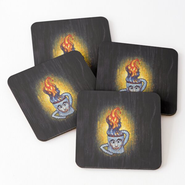 Item preview, Whispers in Shadows: Surreal Faces, Flaming Cup, and the Dance of Otherworldly Light designed and sold by AiArtsBanana.
