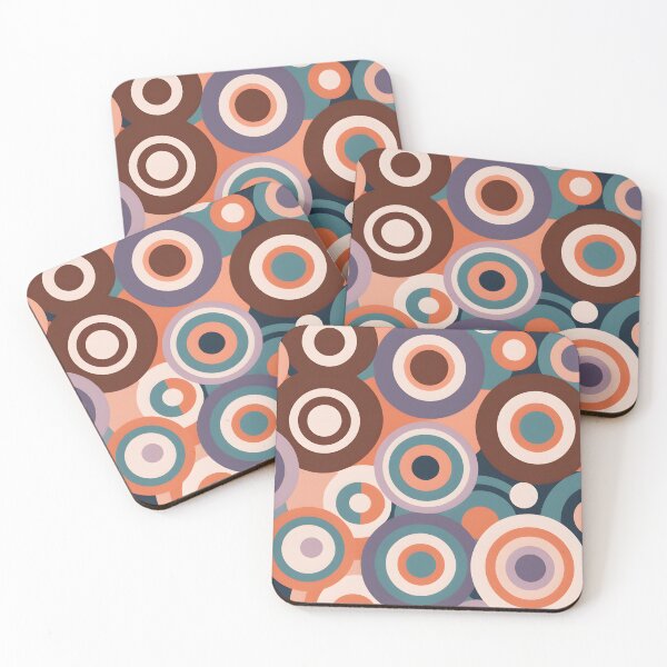 Item preview, Mid Century Modern Geometric Circles Lilac and Peach designed and sold by Prints and Lifestyle.