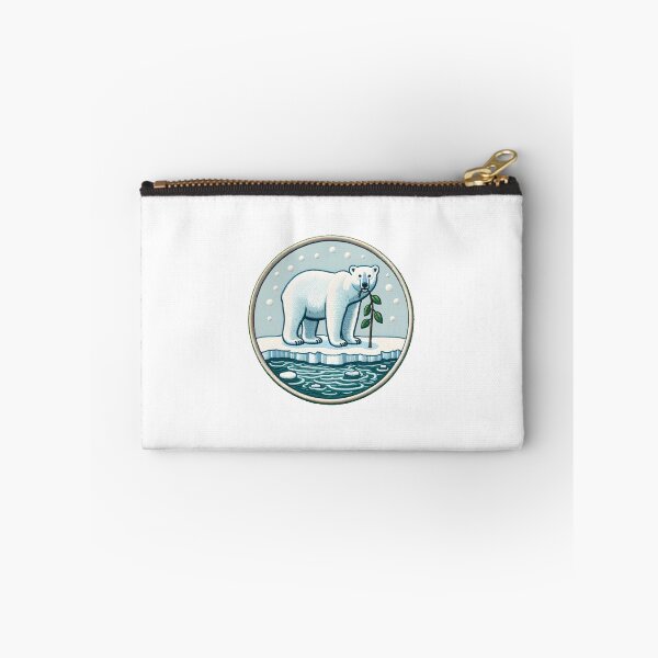 Item preview, Polar Bear Protector, Embroidery-Style Arctic Art designed and sold by #Adulting Central.
