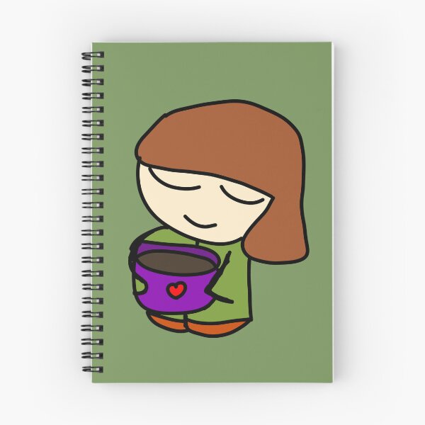Item preview, Happy girl drinks coffee designed and sold by MsRedFox.