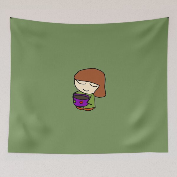 Item preview, Happy girl drinks coffee designed and sold by MsRedFox.