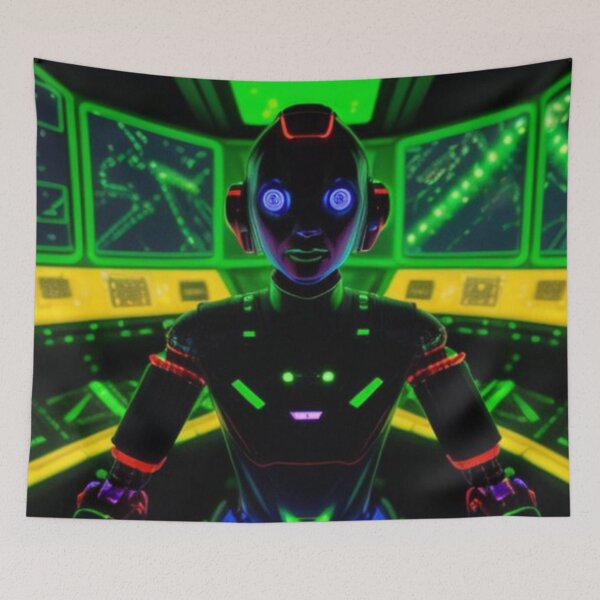 Item preview, AI Robot In a High Tech Computer Lab designed and sold by TheDarkWardrobe.