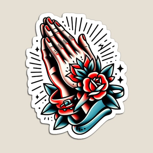 TATTOO FLASH POSTER【 Praying Hands 】 mo,small,flatlay,