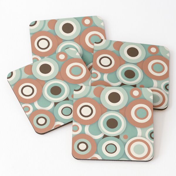 Item preview, Mid Century Modern Geometric Circles  Mint, Light Brown designed and sold by Prints and Lifestyle.