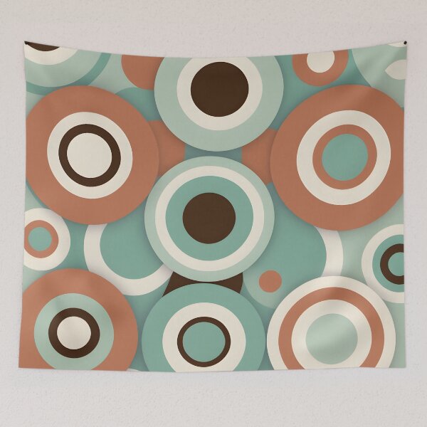 Item preview, Mid Century Modern Geometric Circles  Mint, Light Brown designed and sold by Prints and Lifestyle.