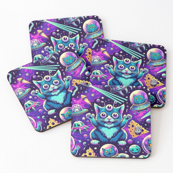 Item preview, Galactic Feline Mischief: Holographic Alien Cats & Cosmic Chaos designed and sold by LexicalLegend.