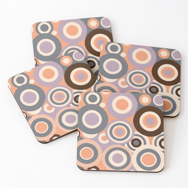 Item preview, Mid Century Modern Geometric Circles Peach, Lilac  designed and sold by Prints and Lifestyle.