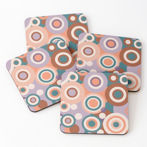 Item preview, Mid Century Modern Geometric Circles , Peach, Green,  designed and sold by Prints and Lifestyle.