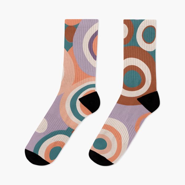 Item preview, Mid Century Modern Geometric Circles , Peach, Green,  designed and sold by Prints and Lifestyle.