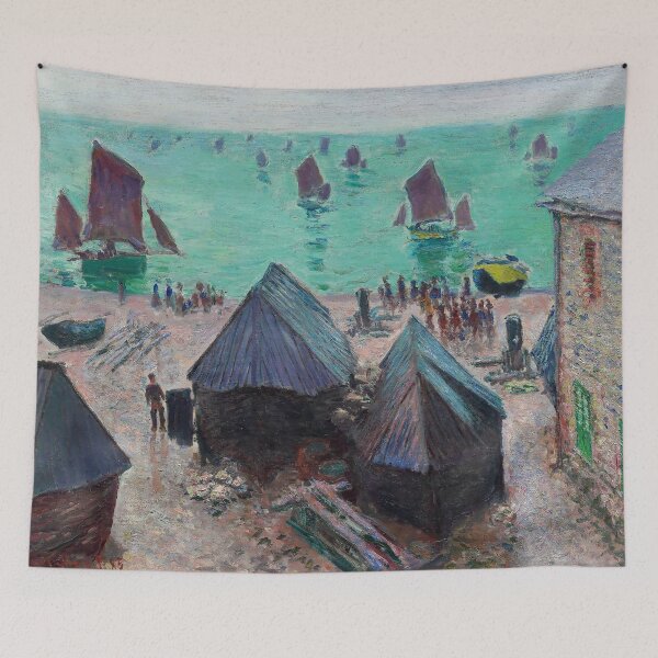 Item preview, The Departure of the Boats, Étretat (1885) | Monet | Contrast designed and sold by Oliveirallan.