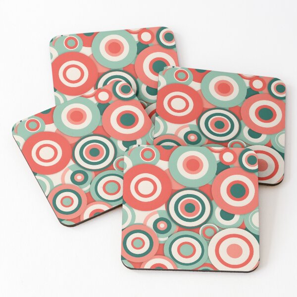 Item preview, Mid Century Modern Geometric Circles Peach, Green,  designed and sold by Prints and Lifestyle.