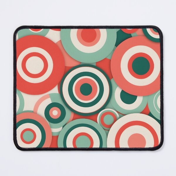 Item preview, Mid Century Modern Geometric Circles Peach, Green,  designed and sold by Prints and Lifestyle.