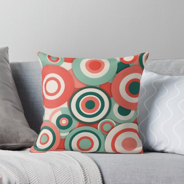 Item preview, Mid Century Modern Geometric Circles Peach, Green,  designed and sold by Prints and Lifestyle.