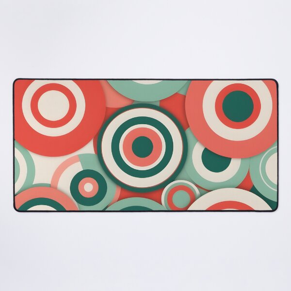 Item preview, Mid Century Modern Geometric Circles Peach, Green,  designed and sold by Prints and Lifestyle.