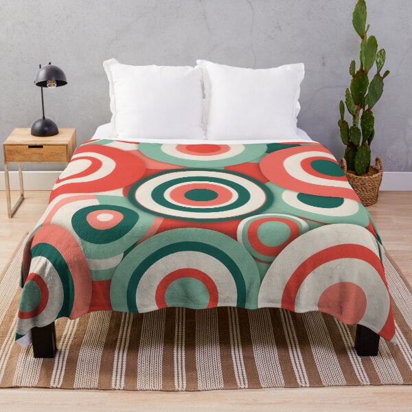 Item preview, Mid Century Modern Geometric Circles Peach, Green, designed and sold by Prints and Lifestyle.