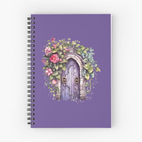 Item preview, Purple Fairy Door With Flowers designed and sold by FlutterbyFairy.