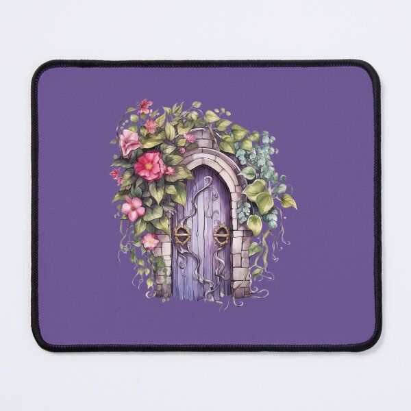 Item preview, Purple Fairy Door With Flowers designed and sold by FlutterbyFairy.