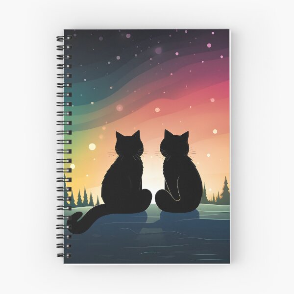 Item preview, Cute Black Cats Pleasant Evening in the Colorful Sky View designed and sold by omerfdln34.