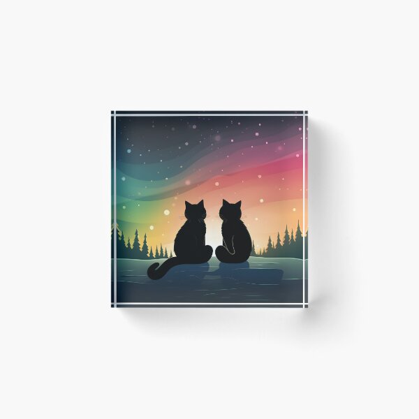Item preview, Cute Black Cats Pleasant Evening in the Colorful Sky View designed and sold by omerfdln34.