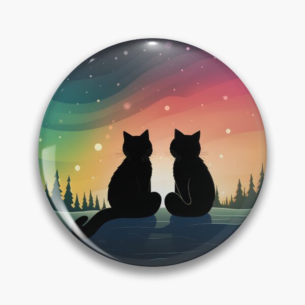 Item preview, Cute Black Cats Pleasant Evening in the Colorful Sky View designed and sold by omerfdln34.