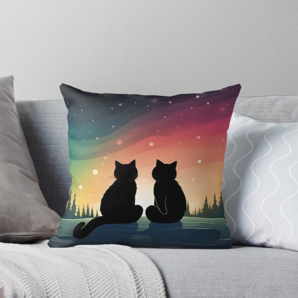 Item preview, Cute Black Cats Pleasant Evening in the Colorful Sky View designed and sold by omerfdln34.