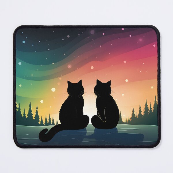 Item preview, Cute Black Cats Pleasant Evening in the Colorful Sky View designed and sold by omerfdln34.