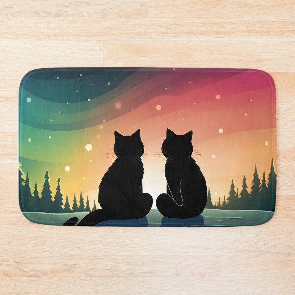 Item preview, Cute Black Cats Pleasant Evening in the Colorful Sky View designed and sold by omerfdln34.