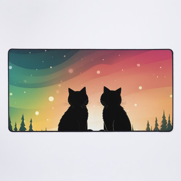 Item preview, Cute Black Cats Pleasant Evening in the Colorful Sky View designed and sold by omerfdln34.