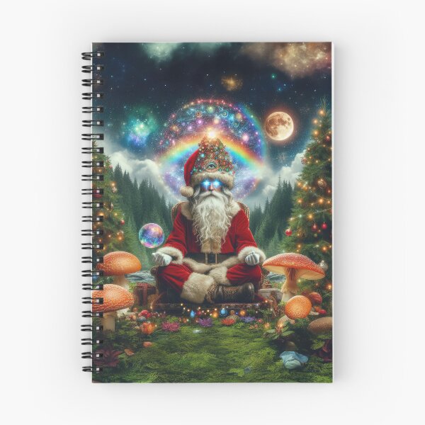 Item preview, Tranquil Yuletide: Trippy Santa Christmas Forest Meditation Artwork designed and sold by Mystikos Art.