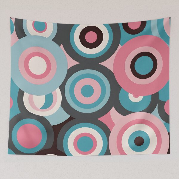 Item preview, Mid Century Modern Geometric Circles , Peach, Green,  designed and sold by Prints and Lifestyle.