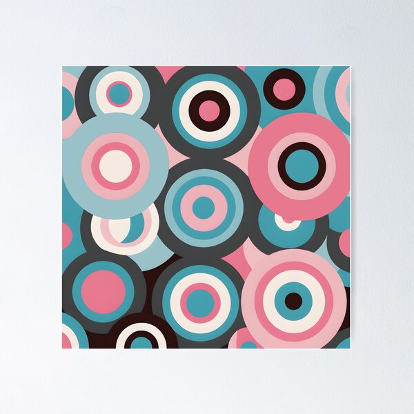 Item preview, Mid Century Modern Geometric Circles , Peach, Green,  designed and sold by Prints and Lifestyle.