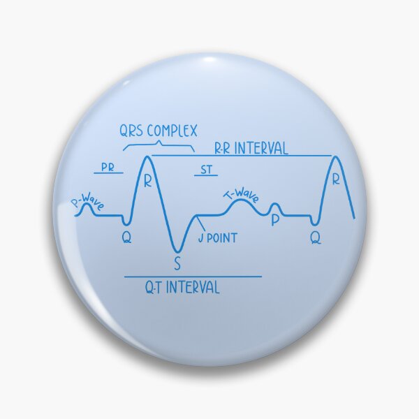 Item preview, Hand Drawn Normal Electrocardiogram ECG Blue designed and sold by SofiaSava01.