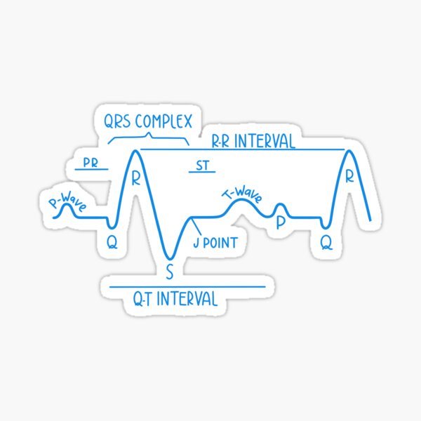 Item preview, Hand Drawn Normal Electrocardiogram ECG Blue designed and sold by SofiaSava01.