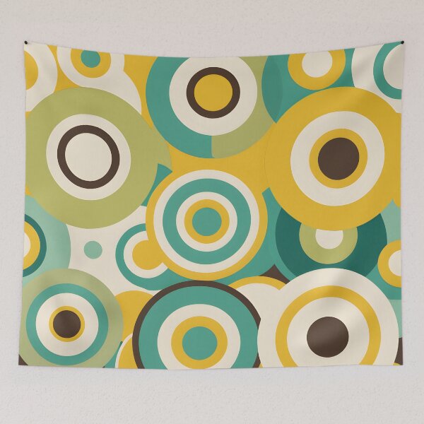 Item preview, Mid Century Modern Geometric Circles  Lemon Green, Mint, Yellow designed and sold by Prints and Lifestyle.