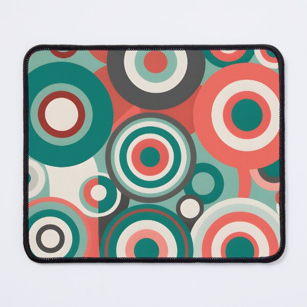 Item preview, Mid Century Modern Geometric Circles Emerald Green, Coral designed and sold by Prints and Lifestyle.