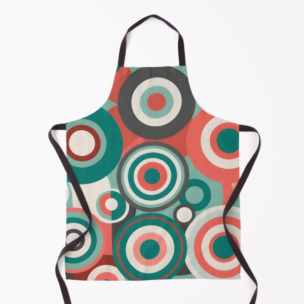Item preview, Mid Century Modern Geometric Circles Emerald Green, Coral designed and sold by Prints and Lifestyle.
