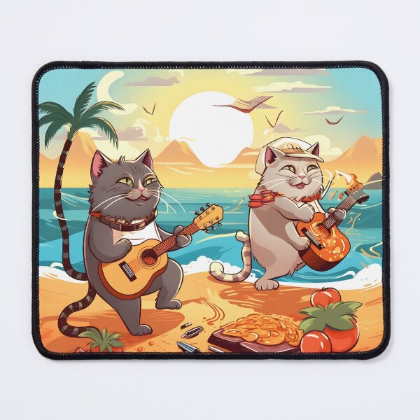 Item preview, Enjoying Music on the Beach Sweet Spoiled Silly Cats designed and sold by omerfdln34.