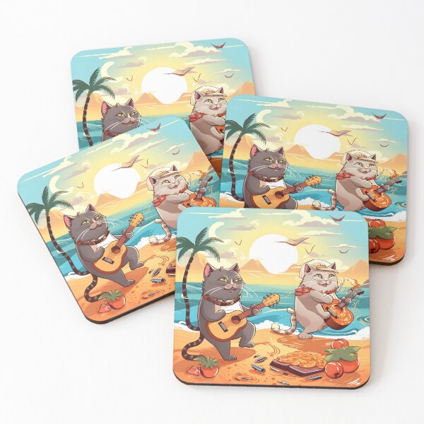 Item preview, Enjoying Music on the Beach Sweet Spoiled Silly Cats designed and sold by omerfdln34.