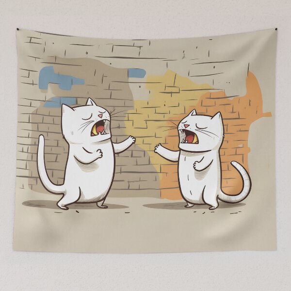 Item preview, Crazy Cute Silly Cats Talking By The Wall On The Street designed and sold by omerfdln34.