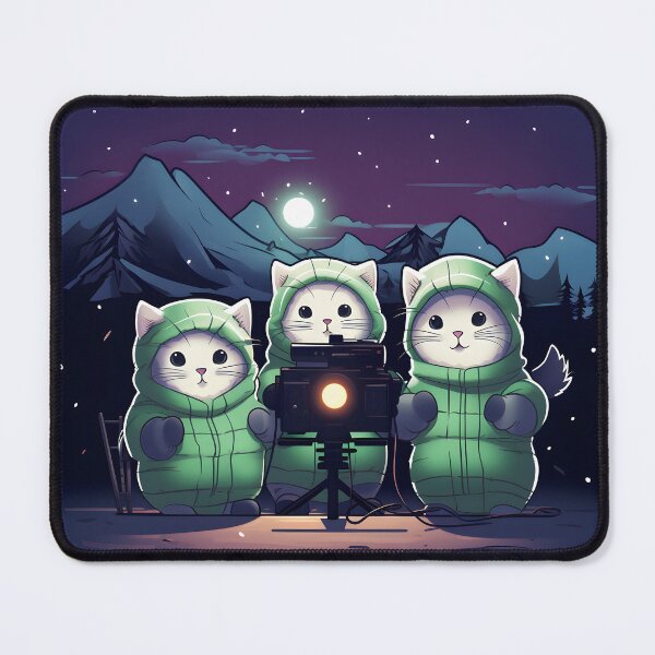 Item preview, Curious Sweet Cute Silly Cats Pulling the Northern Lights designed and sold by omerfdln34.