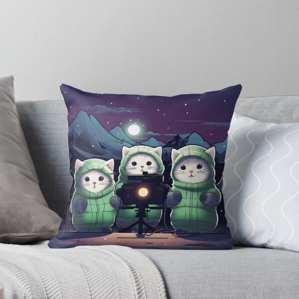 Item preview, Curious Sweet Cute Silly Cats Pulling the Northern Lights designed and sold by omerfdln34.