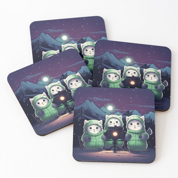 Item preview, Curious Sweet Cute Silly Cats Pulling the Northern Lights designed and sold by omerfdln34.