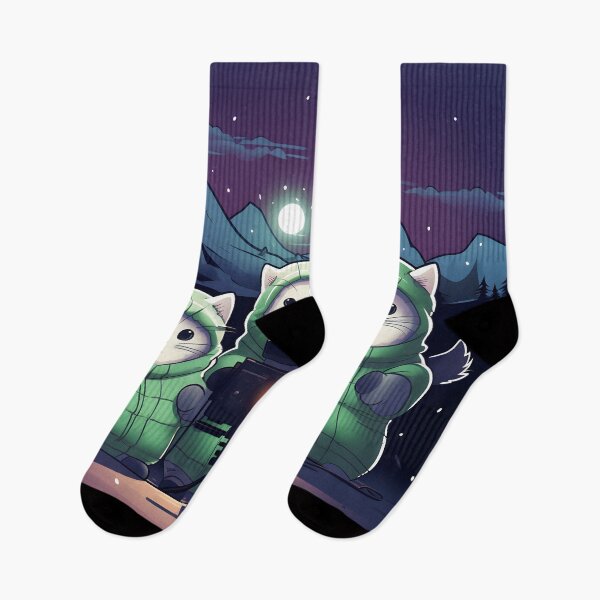Item preview, Curious Sweet Cute Silly Cats Pulling the Northern Lights designed and sold by omerfdln34.